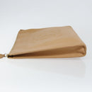 CHANEL COCO Mark Document case Clutch Bag Caviar Skin Beige Gold CC Auth 146822-5