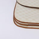 CELINE Macadam Canvas Shoulder Bag PVC Leather White Gold Auth 146823-9
