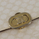 CELINE Macadam Canvas Shoulder Bag PVC Leather White Gold Auth 146823-18