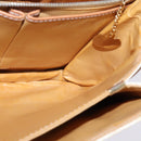 CELINE Macadam Canvas Shoulder Bag PVC Leather White Gold Auth 146823-20