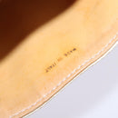 CELINE Macadam Canvas Shoulder Bag PVC Leather White Gold Auth 146823-23