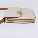 CELINE Macadam Canvas Shoulder Bag PVC Leather White Gold Auth 146823-3