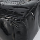 CHANEL Triple Coco Chain Tote Bag Patent leather Black Silver CC Auth 146826-9