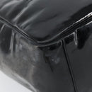 CHANEL Triple Coco Chain Tote Bag Patent leather Black Silver CC Auth 146826-14