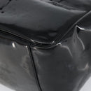CHANEL Triple Coco Chain Tote Bag Patent leather Black Silver CC Auth 146826-15