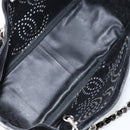 CHANEL Triple Coco Chain Tote Bag Patent leather Black Silver CC Auth 146826-14