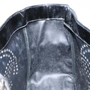 CHANEL Triple Coco Chain Tote Bag Patent leather Black Silver CC Auth 146826-15