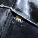 CHANEL Triple Coco Chain Tote Bag Patent leather Black Silver CC Auth 146826-17