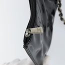 CHANEL Triple Coco Chain Tote Bag Patent leather Black Silver CC Auth 146826-20