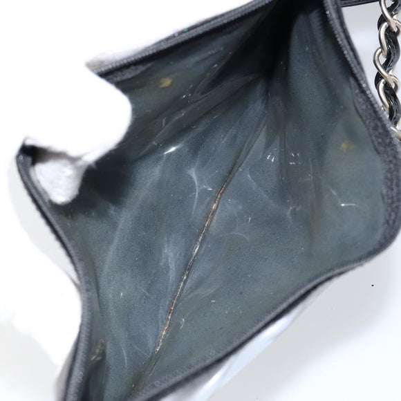 CHANEL Triple Coco Chain Tote Bag Patent leather Black Silver CC Auth 146826