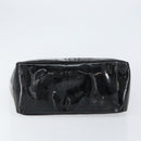 CHANEL Triple Coco Chain Tote Bag Patent leather Black Silver CC Auth 146826-9