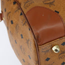MCM Logogram Vicetos Boston Bag PVC Brown Gold Auth 146828-14