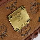MCM Logogram Vicetos Boston Bag PVC Brown Gold Auth 146828-11