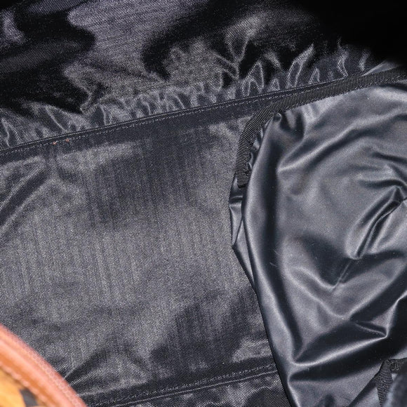 MCM Logogram Vicetos Boston Bag PVC Brown Gold Auth 146828