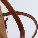 MCM Logogram Vicetos Boston Bag PVC Brown Gold Auth 146828-8