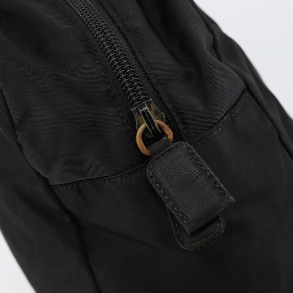 PRADA Hand Bag Nylon Black Silver Auth 146833