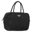 PRADA Hand Bag Nylon Black Silver Auth 146833-1