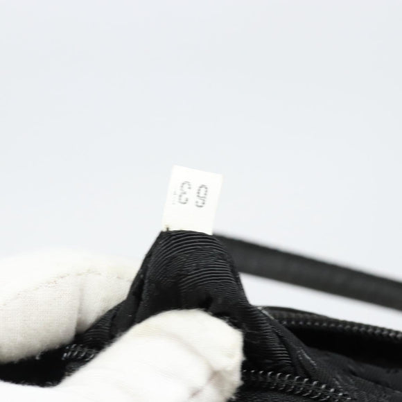 PRADA Hand Bag Nylon Black Silver Auth 146833