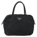 PRADA Hand Bag Nylon Black Silver Auth 146833-13
