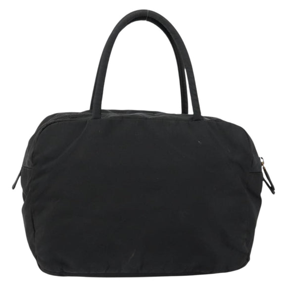 PRADA Hand Bag Nylon Black Silver Auth 146833