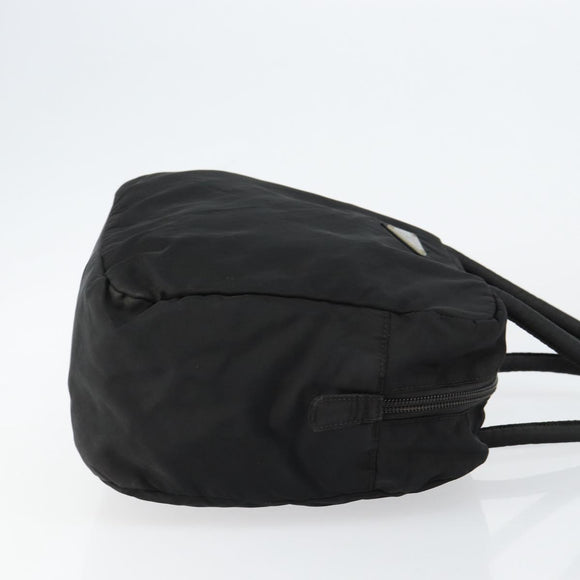 PRADA Hand Bag Nylon Black Silver Auth 146833