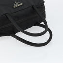 PRADA Hand Bag Nylon Black Silver Auth 146833-7