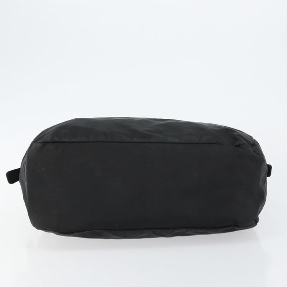 PRADA Hand Bag Nylon Black Silver Auth 146833