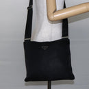 PRADA Shoulder Bag Nylon Black Silver Auth 146835-22