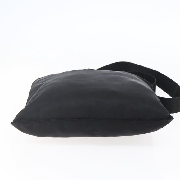 PRADA Shoulder Bag Nylon Black Silver Auth 146835