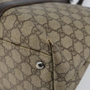 GUCCI GG Supreme Tote Bag PVC Beige Silver 111595 Auth 146837-15