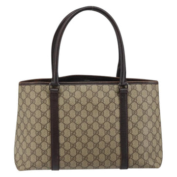 GUCCI GG Supreme Tote Bag PVC Beige Silver 111595 Auth 146837 - 0