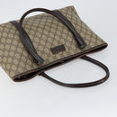 GUCCI GG Supreme Tote Bag PVC Beige Silver 111595 Auth 146837-6
