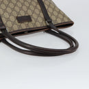 GUCCI GG Supreme Tote Bag PVC Beige Silver 111595 Auth 146837-7
