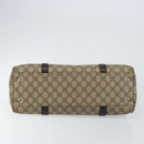 GUCCI GG Supreme Tote Bag PVC Beige Silver 111595 Auth 146837-5