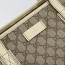 GUCCI GG Supreme Tote Bag PVC Leather Beige White Silver 181084 Auth 146838-18