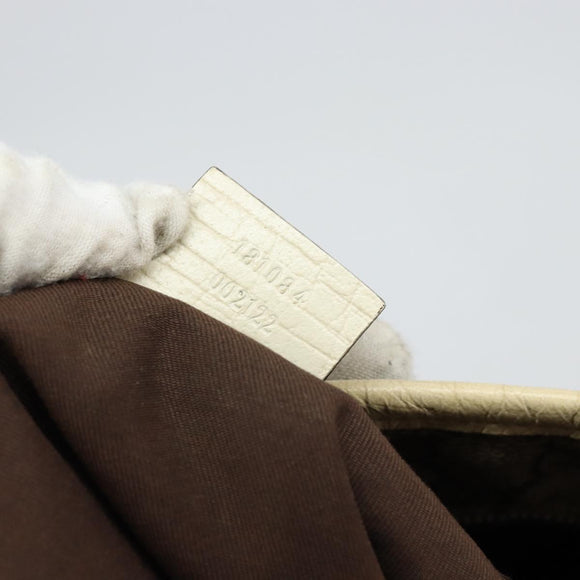 GUCCI GG Supreme Tote Bag PVC Leather Beige White Silver 181084 Auth 146838