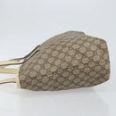 GUCCI GG Supreme Tote Bag PVC Leather Beige White Silver 181084 Auth 146838-4