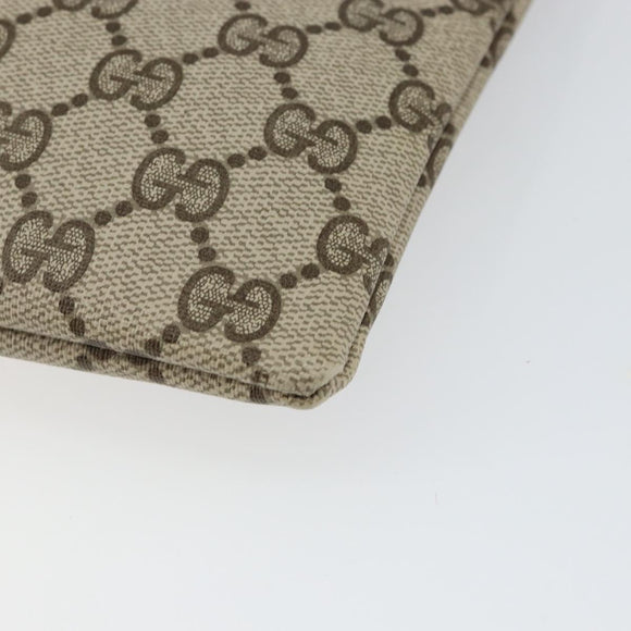 GUCCI GG Supreme Hand Bag PVC Leather Vintage Beige Auth 146840