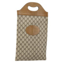 GUCCI GG Supreme Hand Bag PVC Leather Vintage Beige Auth 146840-1