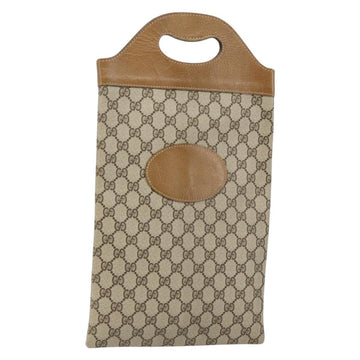 GUCCI GG Supreme Hand Bag PVC Leather Vintage Beige Auth 146840