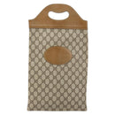 GUCCI GG Supreme Hand Bag PVC Leather Vintage Beige Auth 146840-13