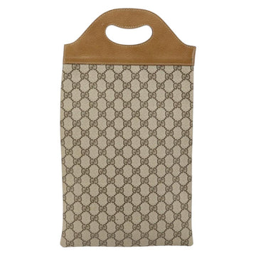 GUCCI GG Supreme Hand Bag PVC Leather Vintage Beige Auth 146840 - 0