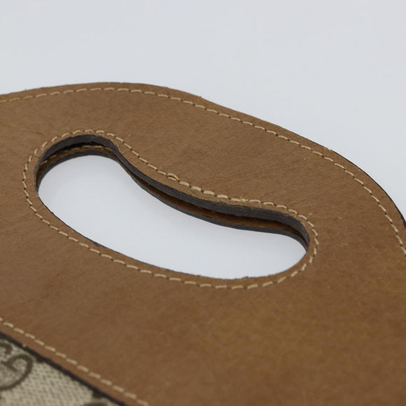 GUCCI GG Supreme Hand Bag PVC Leather Vintage Beige Auth 146840