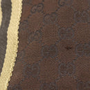 GUCCI GG Canvas Sherry Line Tote Bag Dark Brown 31242 Auth 146842-14