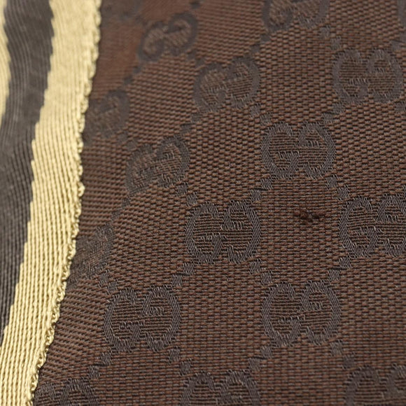 GUCCI GG Canvas Sherry Line Tote Bag Dark Brown 31242 Auth 146842
