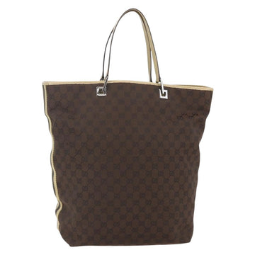 GUCCI GG Canvas Sherry Line Tote Bag Dark Brown 31242 Auth 146842