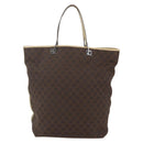 GUCCI GG Canvas Sherry Line Tote Bag Dark Brown 31242 Auth 146842-2