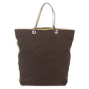 GUCCI GG Canvas Sherry Line Tote Bag Dark Brown 31242 Auth 146842-3