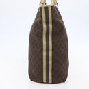 GUCCI GG Canvas Sherry Line Tote Bag Dark Brown 31242 Auth 146842-5