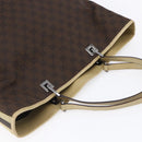 GUCCI GG Canvas Sherry Line Tote Bag Dark Brown 31242 Auth 146842-6
